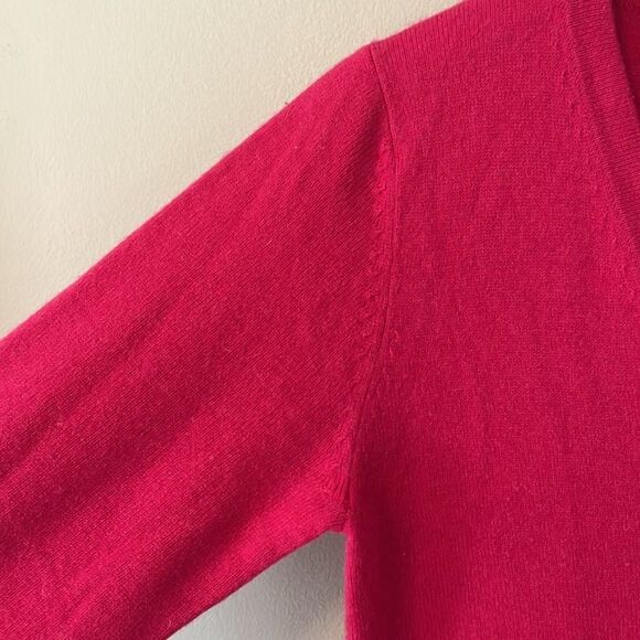 Takashimaya Japan 100% Cashmere Cardigan Sweater Pockets Size Medium Hot Pink - Picture 5 of 16